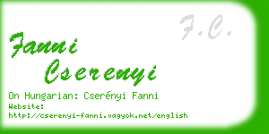 fanni cserenyi business card